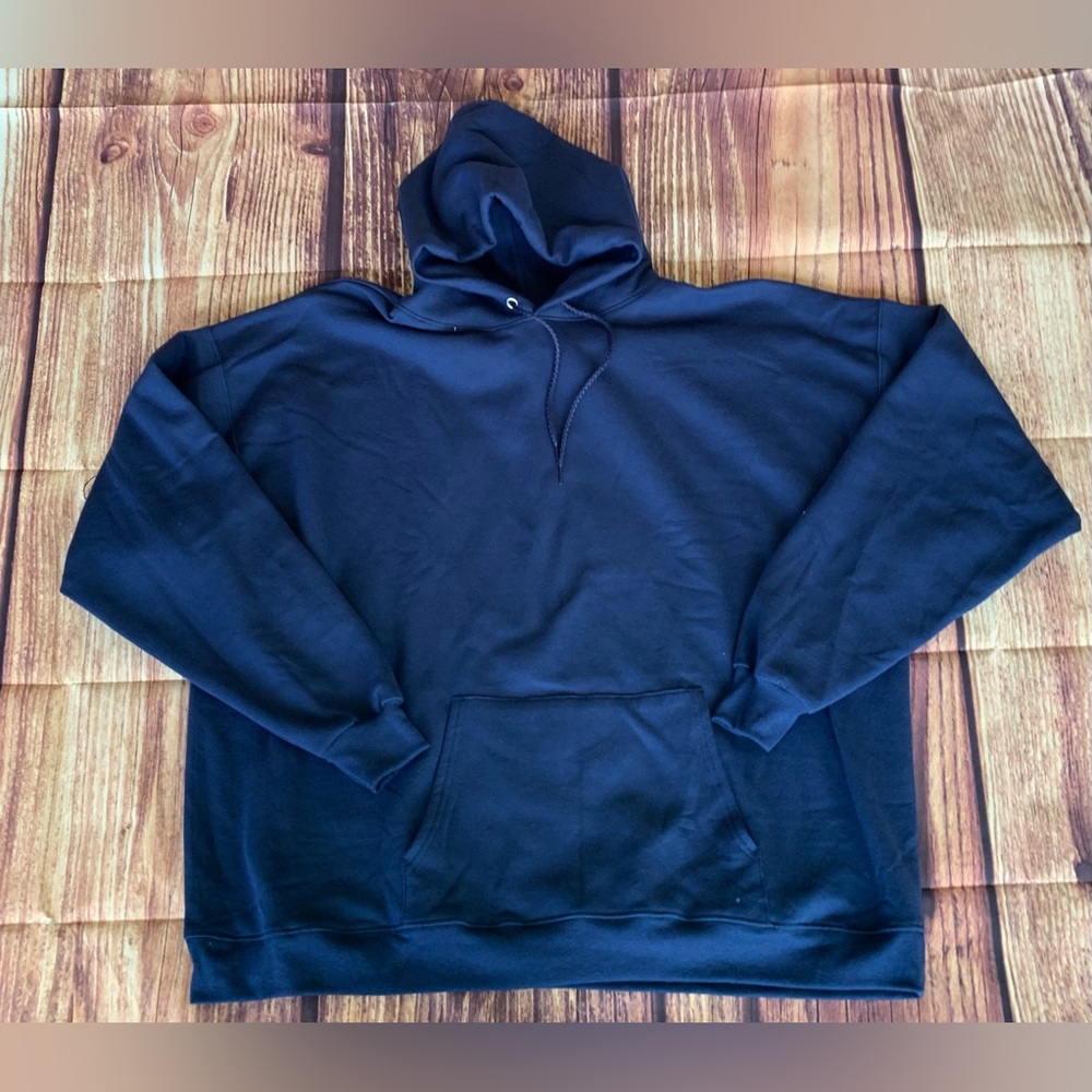 NWOT Hanes Ecosmart Men's Long Sleeve Navy Blue Pullover Hoodie Size: 3XL